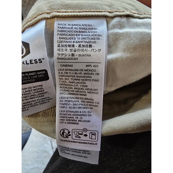Levi's 514 Straight Fit Beige Khaki Twill 5-Pocket Pants‎ Sz 36 x 29 - Picture 12 of 13